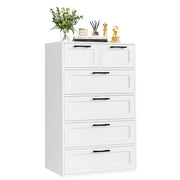 Homfa BOT-MD-016 6 Drawer Wood Storage Cabinet with Metal Handles Dresser, White