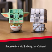 Spin Master Rubik's Cube Star Wars Grogu Cuber 3x3 Classic Color-Matching Puzzle with Display Stand, Fidget Toy for Kids Ages 8 and Up, Collectible Figure 6073467