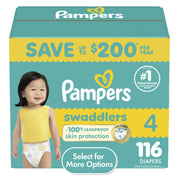 Pampers Swaddlers Baby Diapers Size 4, 116 Count