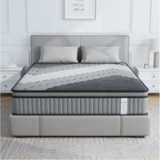 BEHOST 12 inch Queen Mattress in a Box, CertiPUR-US Memory Foam and Individual Pocket Springs Hybrid Mattress for Pressure Relief, Gray - Breathable Construction