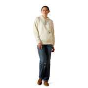 Ariat Rebar Graphic Hoodie for Women, Water-Repellent 10 oz Fleece, Vanilla Ice Orchid Haze, Long Sleeve, 2XL, 10071245