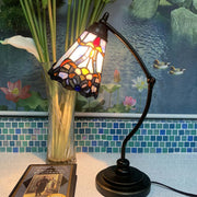 Bieye L10688 Baroque Tiffany Style Stained Glass Rocker Arm Reading Desk Lamp Night Light