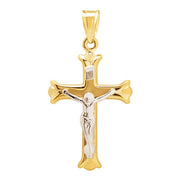 Brilliance Fine Jewelry Womens 10K Two Tone Gold Hollow Crucifix Cross Charm