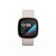 Fitbit FB512GLWTFRCJK Sense Soft Gold Stainless Steel with Lunar White Band