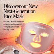 Solawave 61137 Wrinkle Retreat Pro Light Therapy Face Mask with 320 LEDs, Four Wavelengths, USB-C Rechargeable, Medical-Grade Silicone