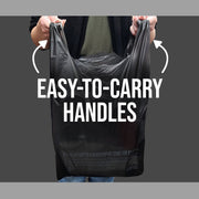 Husky Black T-Shirt Carryout Bags, Durable Plastic, 11.5 in x 6.5 in x 22 in, 1000 Count