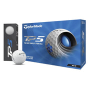 TaylorMade TP5 Yellow Tour Golf Balls, 5-Layer Construction, Soft-Tough Urethane Cover, High Spin, 1 Dozen, N7603101