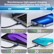 Eshufta5 500W USB-C Fast Charger, 8-Port Charging Station with GaN III Pro Technology, Dual 100W PD PPS Ports, Multi-Device Support, Black