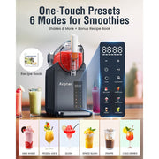 Hewcham Airpher Slushie Machine, 200W Motor, 68oz Capacity, 7 Preset Programs, Self-Cleaning, Quick Freeze in 35 Minutes, Gray, R2