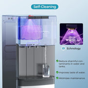 Simzlife WC-C Water Dispenser, Self-Cleaning Bottom Loading, 3 Temperature Settings, Black & Silver, 41
