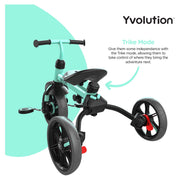 Yvolution Velo Flippa 4-in-1 Kids Tricycle to Balance Bike, Adjustable Seat and Handlebars, Green, Ages 2-5 Years, YT10G1