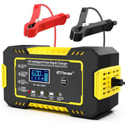 GPED Smart Car Trickle Charger with Temperature Compensation Auto Stop for Car, Yellow