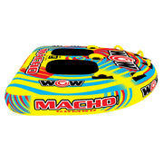 WOW Watersports Macho 2 Person Deck Cockpit Inflatable Towable Water Tube, Heavy-Duty PVC, UV-Protected Nylon, 340 lb Capacity, 16-1010