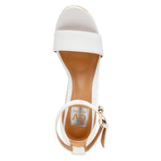 DV Dolce Vita Tammara Wedge Sandals with Adjustable Ankle Strap, Tan, 4.5-Inch Mid Heel, Open Toe, Whipstitch Platform