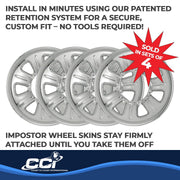 CoasttoCoast IWCIMP21 Wheel Skin Set of 4, Chrome-Plated, 7 Dimpled Spokes, Snap-On, ABS Plastic, 15 Inch