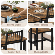 Lamerge 3 Piece Dining Table Set, Industrial Kitchen Table and 2 Chairs