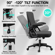 Coolhut KD339C-BLACK Office Chair with Adjustable Armrests, Black