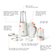 Beautiful 19285 Personal Blender, 12 Piece Set, White Icing by Drew Barrymore