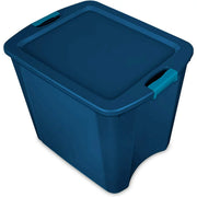Sterilite 14487404 Latch and Carry Tote with True Blue Lid and Base, 26 Gallon