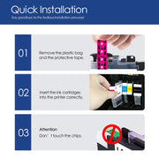 Denvoer LC406XL Printer Ink Cartridge 4-Pack Color Combo High Yield for Brother MFC-J4335DW Series