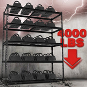 WORKPRO 5-Tier Metal Shelving Unit, Heavy Duty Adjustable Storage Rack, 4000 lbs Load Capacity, 72H x 48W x 24D, Black
