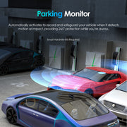 Rexing Dash Cam Dual Camera System, 2K Front, 1080P Rear, WiFi App Control, Loop Recording, Parking Monitor, Black, WMTC2B