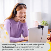 Jabra Evolve2 65 Flex Wireless Stereo Headset with Active Noise Cancellation, ClearVoice Microphones, USB-C, Bluetooth, On-Ear, Teams Certified, Black, 26699-999-899-01