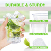 Lamosi 12 oz Clear Plastic Disposable Cups, Food-Grade PP, Impact Resistant, Leak-Resistant, 300-Pack