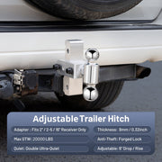 SPEEDWOW Adjustable Trailer Hitch, 20,000 lbs Towing Capacity, Fits 2