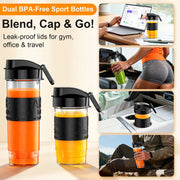HoninJoy Smoothie Blender, 650W Personal Blenders for Shakes and Smoothies with Grinder Cup & 2 BPA-Free Portable Cups