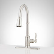 Signature Hardware SHXCFN107PN Finnian 1.8 GPM Single Hole Pull Down Kitchen Faucet, Polished Nickel