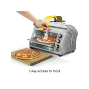 Hamilton Beach 31127 Easy Reach Toaster Oven with Roll-Top Door, Silver