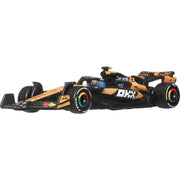 Mattel Hot Wheels Premium Formula 1 Race Car, 2025 McLaren Team #4 Lando Norris, 1:64 Scale, Metal Body, Real Riders Tires JKD88