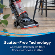 Bissell CleanView Upright Vacuum Cleaner, Bagless Corded, OnePass Technology, Multi-Level Filtration, Active Extension Wand, TurboBrush Tool, Black/Red, 13 in Cleaning Path, 3533