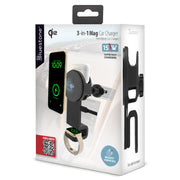 BLUESTONE 3-in-1 Magcharge Wireless Charging Vent Car Mount, Magnetic Hold, Black