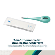Safety 1st Nursery Care Health & Grooming Kit, 3-in-1 Thermometer, Nasal Aspirator, Toddler Toothbrush, Seafoam, IH4260600