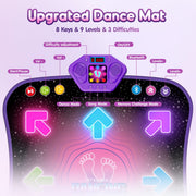 Beefunni Light-Up 8-Button Interactive Dance Mat Toy, Wireless Bluetooth, Purple, Ages 3-12, 37.4x33.8 in, 799-13A