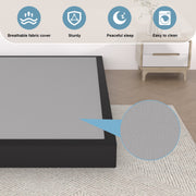 Awesofurni King Size Box Spring, Heavy-Duty Steel Frame, 5-Inch Low-Profile Mattress Foundation, Breathable Fabric Cover, Noise-Free, YTTBS-K
