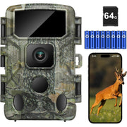 KJK Ropeworks Trail Camera WiFi 4K UHD 64MP with 64GB Memory Card Night Vision IP67 Waterproof 0.05s Trigger Speed 130 Wide Angle 45 Infrared LEDs KJK230