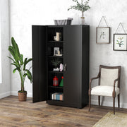 EDX 71 in Metal Storage Cabinet with Pegboard, Locking Doors, Adjustable Shelves, Black, Wall Mount, EDX-TPG-G01