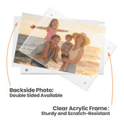 Sindcom 4x6 Acrylic Picture Frames 3 Pack, Frameless Clear Double-Sided Magnetic - Material: Acrylic