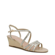 Kelly & Katie Women's Tahada Evening Wide Wedge Sandal Platinum, 9