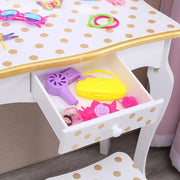 Ktaxon Kids Vanity Table And Stool Set with 3 Mirrors, Gold