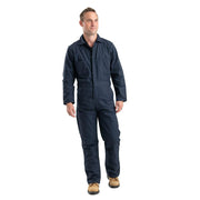 Berne Men's Exhaust Unlined Workwear Coverall, Durable Cotton Polyester Twill, Navy, Medium 42 Regular, C250NV