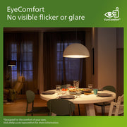 Philips Ultra Efficient LED Light Bulb, 60W Equivalent, A19, Soft White 2700K, Dimmable, Clear Frosted, E26 Base, 4-Pack, 592436