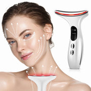 EMS Neck & Face Beauty Device - Microcurrent & Light Therapy for Wrinkle Reduction & Skin Rejuvenation