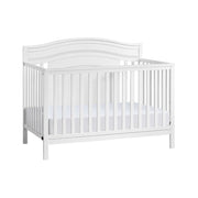 Oxford Baby Luella 4-in-1 Convertible Crib, White, Solid Pine Wood, Adjustable Mattress Heights, Beaded Headboard