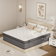 VQRking Full Size Hybrid Mattress, 10 Inch Medium Firm Euro Top, Gel Memory Foam with Pocket Springs, Motion Isolation, Pressure Relief