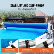 SKYSHALO 20ft Rectangular Pool Cover Reel, Aluminum Alloy Frame, Adjustable 8.6-19.75ft, Silver, Corrosion Resistant, PCR04