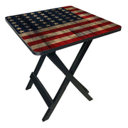 Ozark Trail OT-19IN-FLAG 19-inch Plastic Folding Outdoor Camp Side Table, Flag Print